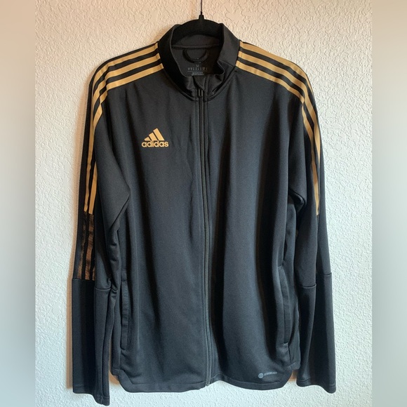 adidas Tiro Track Jacket Men’s Medium Black & Gold NWOT - Picture 2 of 12